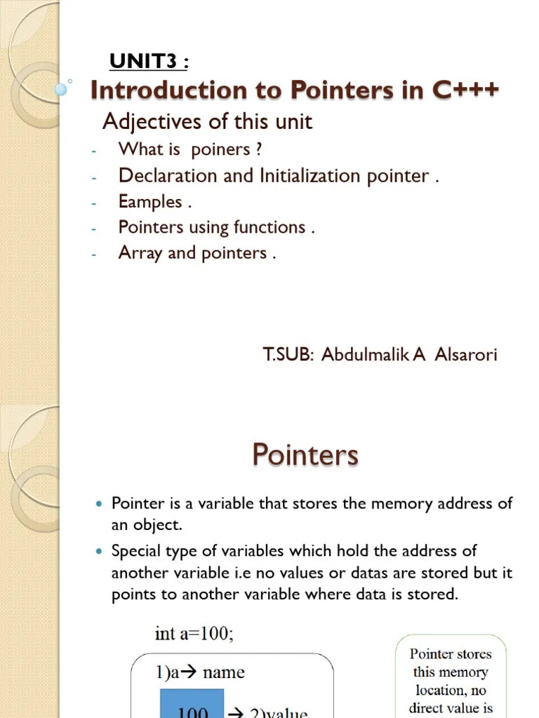 PointersT C++ | PDF | Pointer (Computer Programming) | Information ...