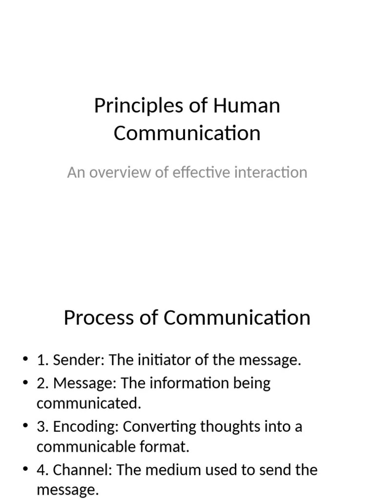 Principles Of Human Communication | PDF