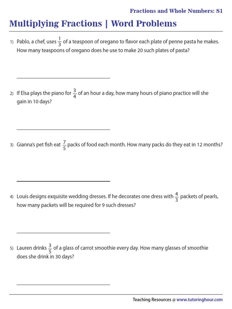 Fractions Whole Numbers | PDF