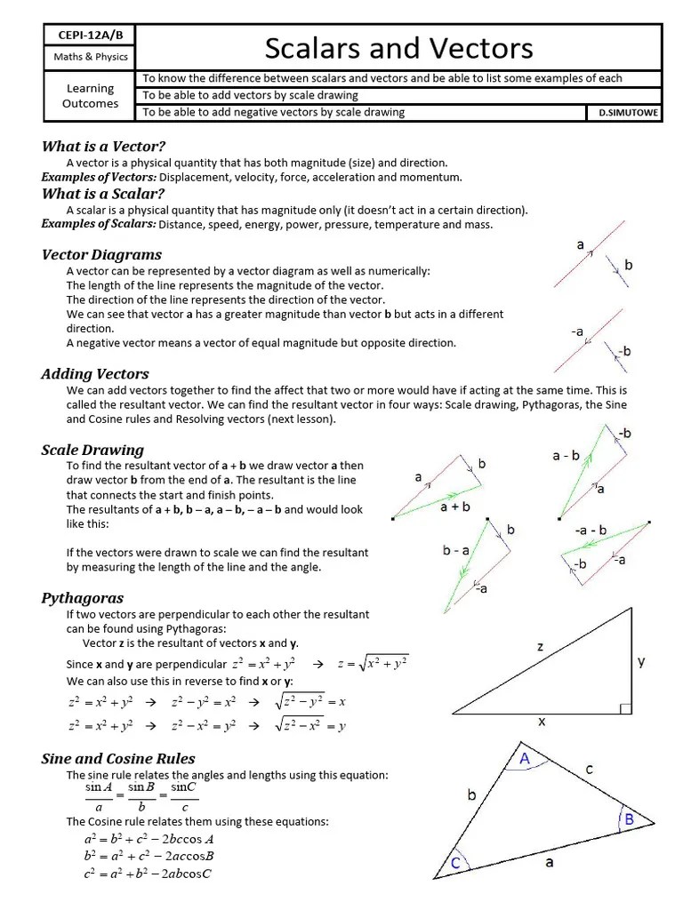 Vectors Pdf Euclidean Vector Trigonometric Functions - Best Light Images in HD