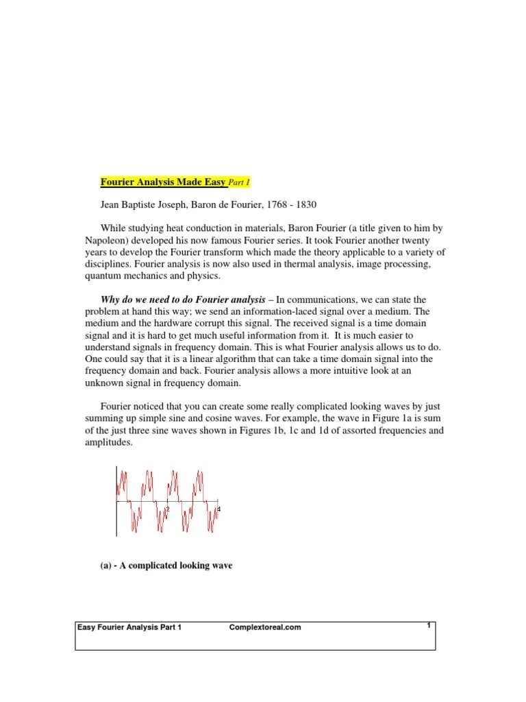 CH4-Fourier Analysis Made Easy - Part 1 | PDF