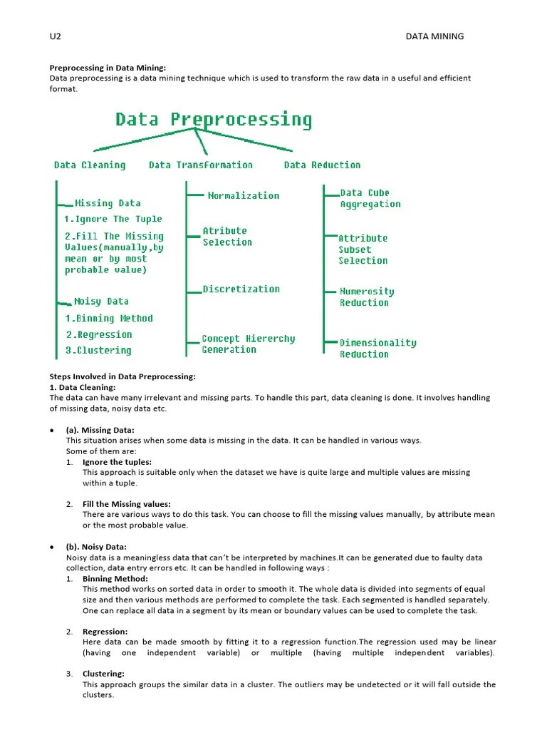 Unit 2 Preprocessing In Data Mining | PDF | Standard Score | Data