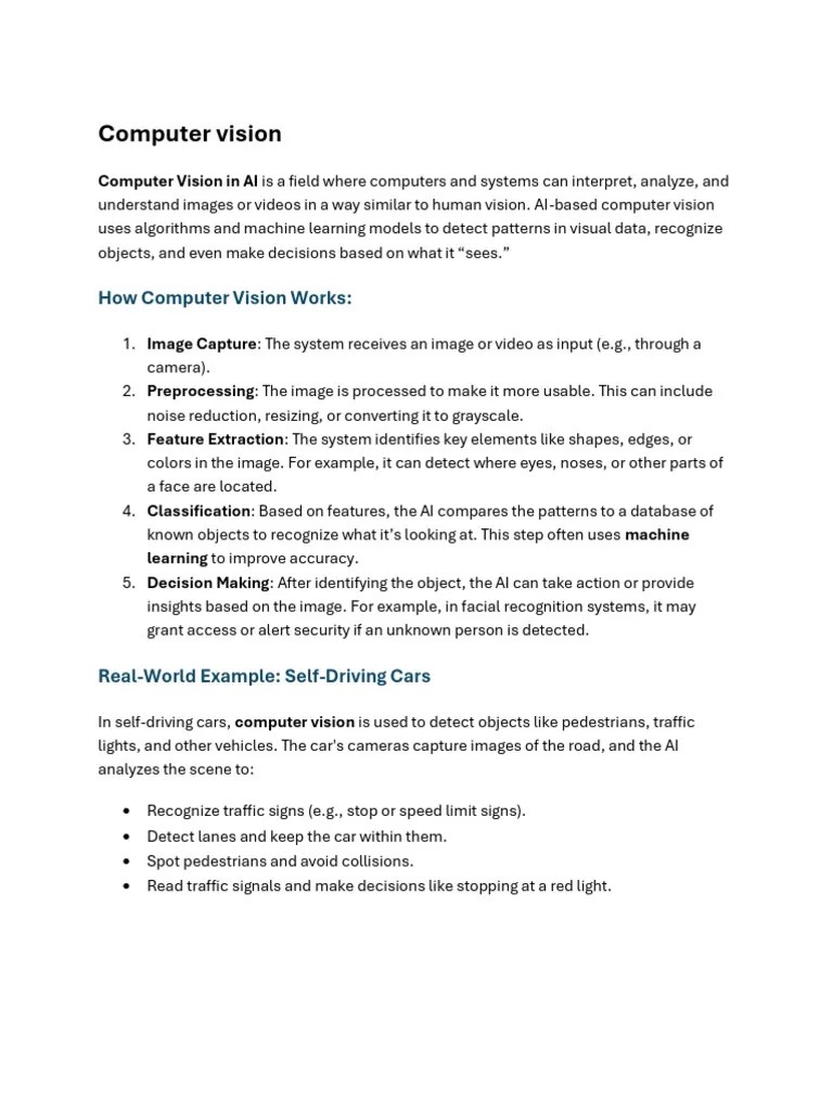 Computer Vision Notes | PDF | Computer Vision | Artificial Intelligence