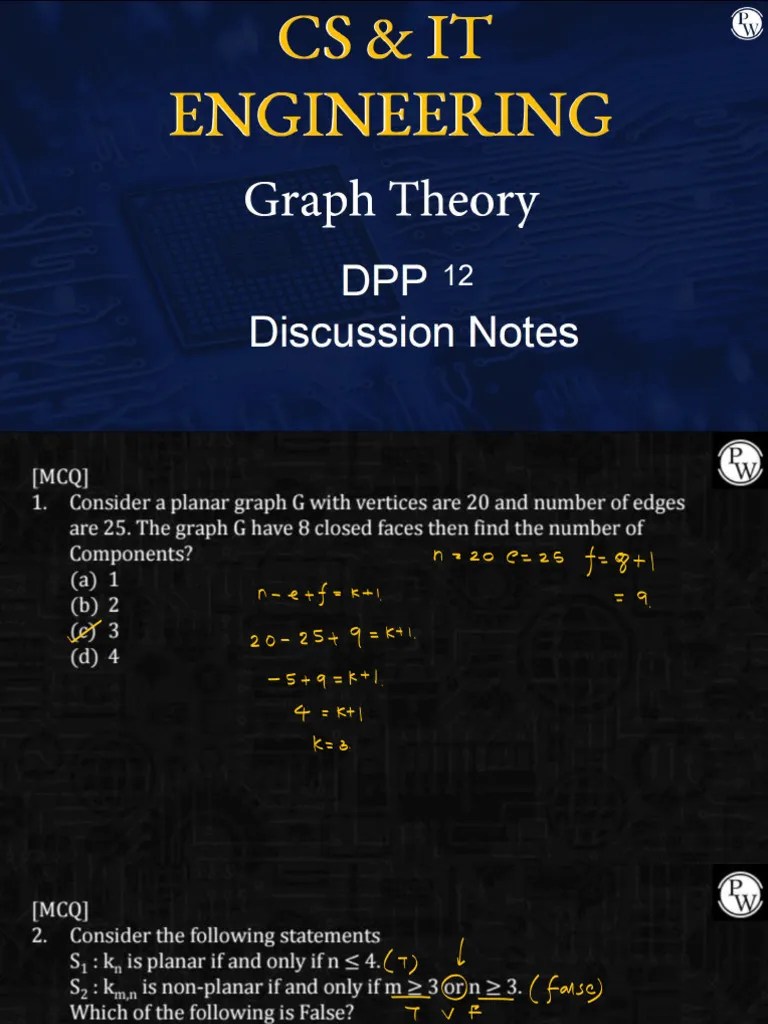 Graph Theory _ DPP- 12 Discussion Notes __ Parakram GATE 2024 Computer ...