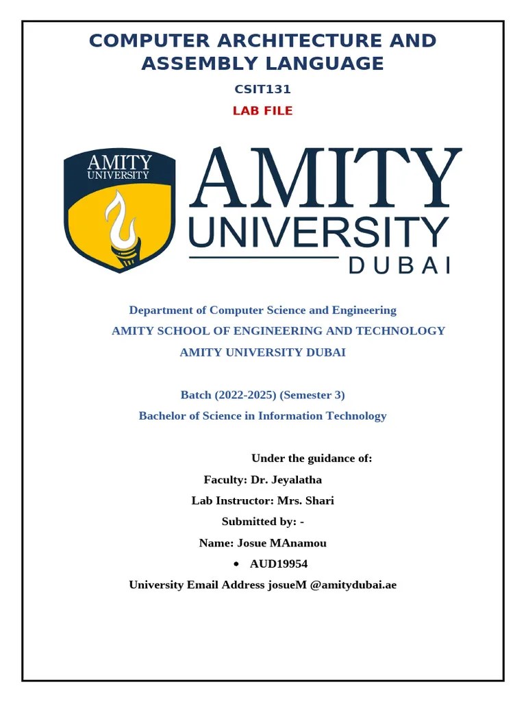 Computer Architecture Lab File | PDF | Computing | Computer Architecture