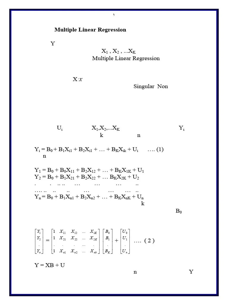 Multiple Linear Regression | PDF