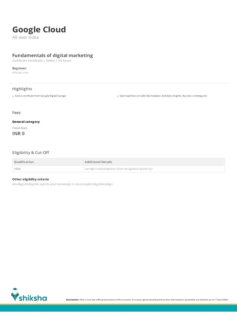 Free Digital Marketing Course India | PDF