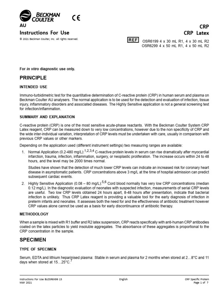 CRP LATEX | PDF | C Reactive Protein | Immunology