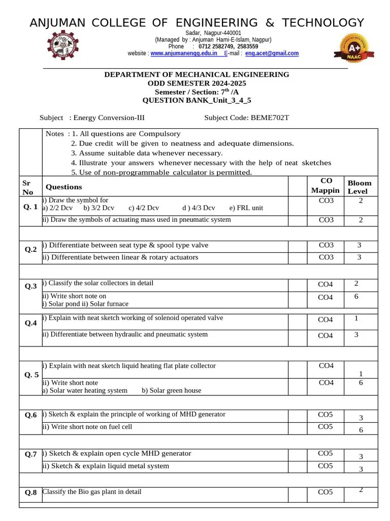 Question Bank_EC-III-1 | PDF | Actuator | Mechanical Engineering