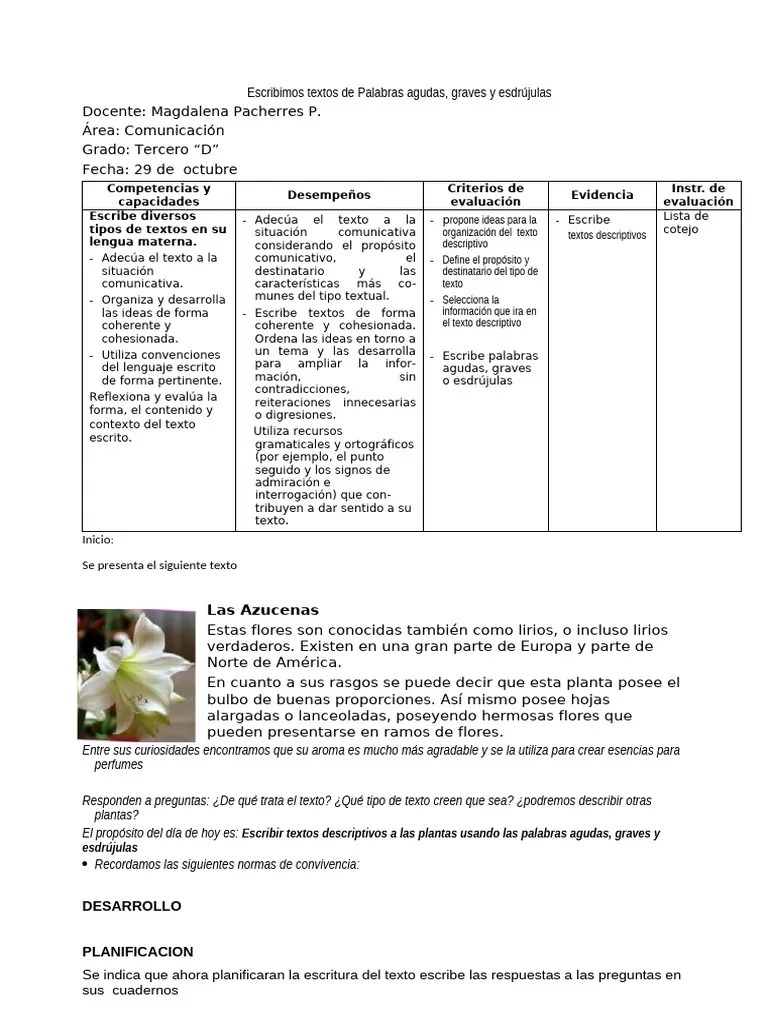 Escribimos Palabras Agudas, Graves | PDF | Lingüística | Comunicación ...