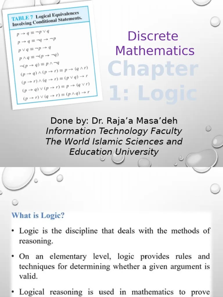 Chapter 1_ Logic | PDF | Contradiction | Metalogic