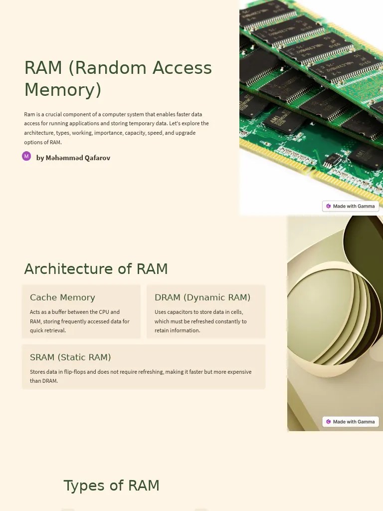 RAM Random Access Memory | PDF | Random Access Memory | Dynamic Random Access Memory