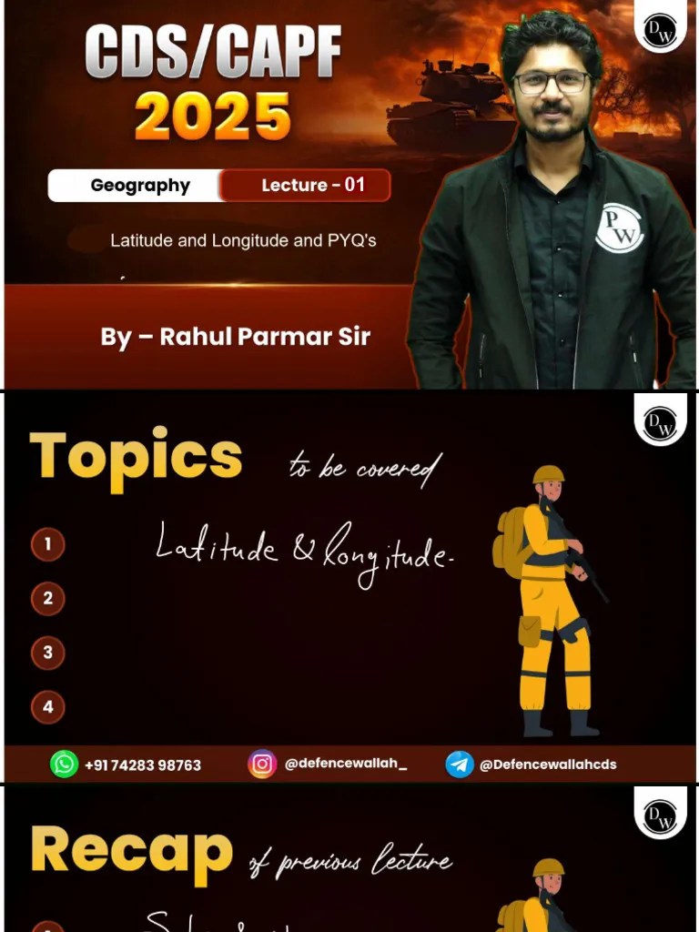 Latitude And Longitude And PYQ's 01 _ Class Notes | PDF