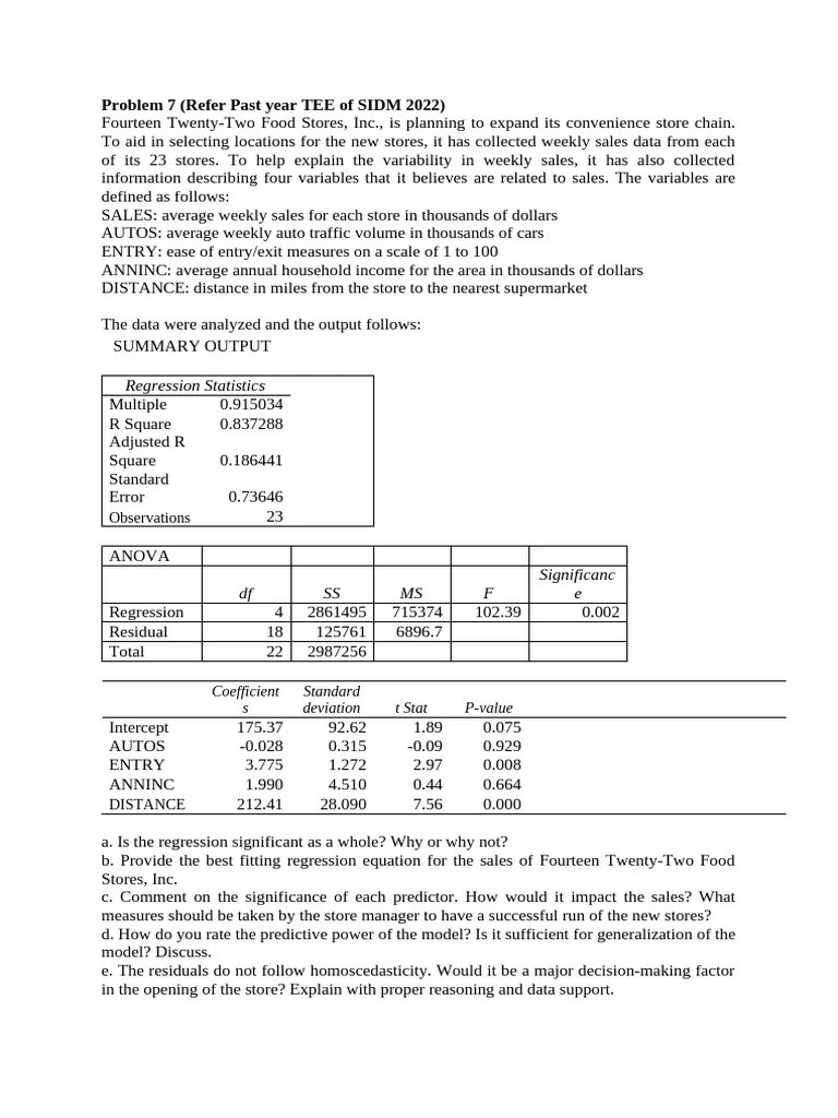 Example For Regression | PDF | Coefficient Of Determination | Errors And Residuals