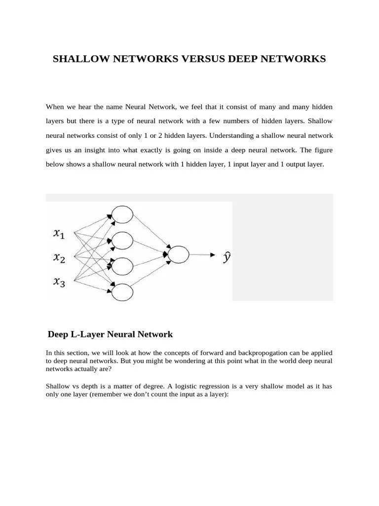SHALLOW NETWORKS VERSUS DEEP NETWORKS | PDF | Artificial Neural Network ...