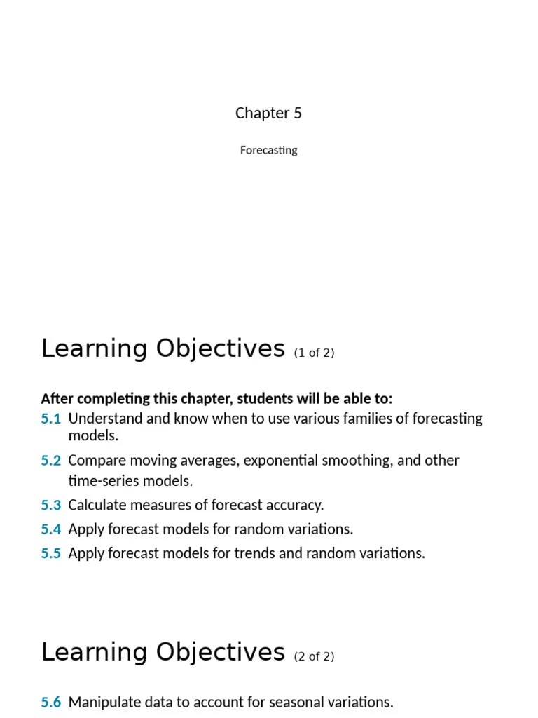Ch5 Forecasting | PDF | Forecasting | Errors And Residuals