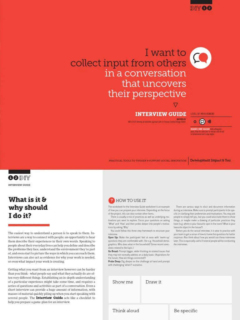 05_interview_guide | PDF | Interview | Innovation