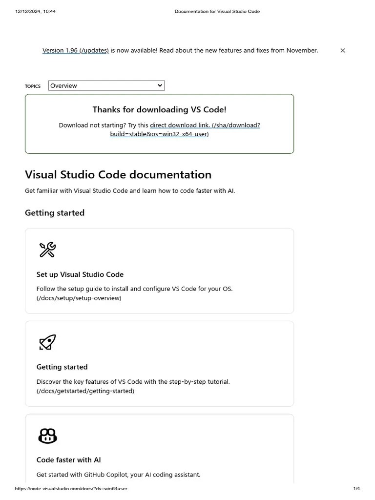 Documentation For Visual Studio Code | PDF | Version Control ...
