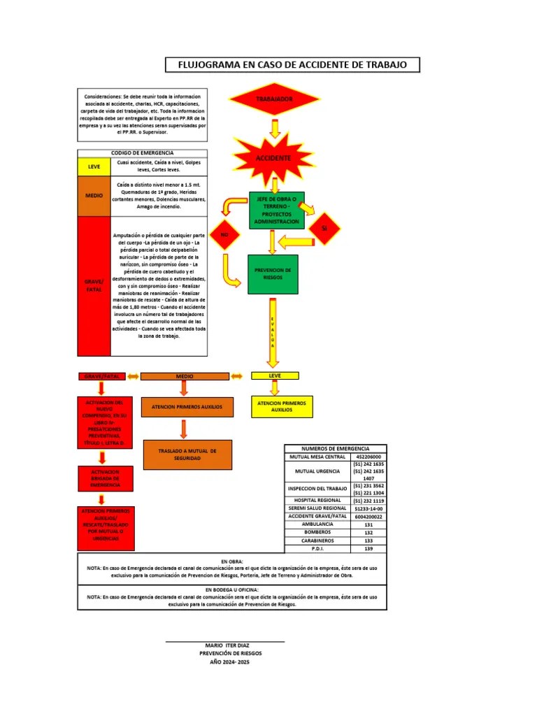 Flujograma De Accidente De Trabajo | PDF | Seguridad Y Salud Ocupacional | Servicios Públicos