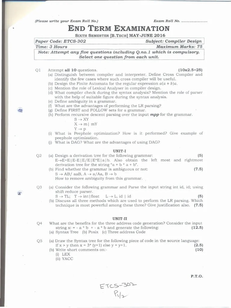 CD PYQ | PDF | Parsing | Software Engineering