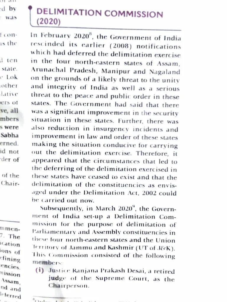 Delimitation Comission. | PDF | Politics Of India | Government Of India