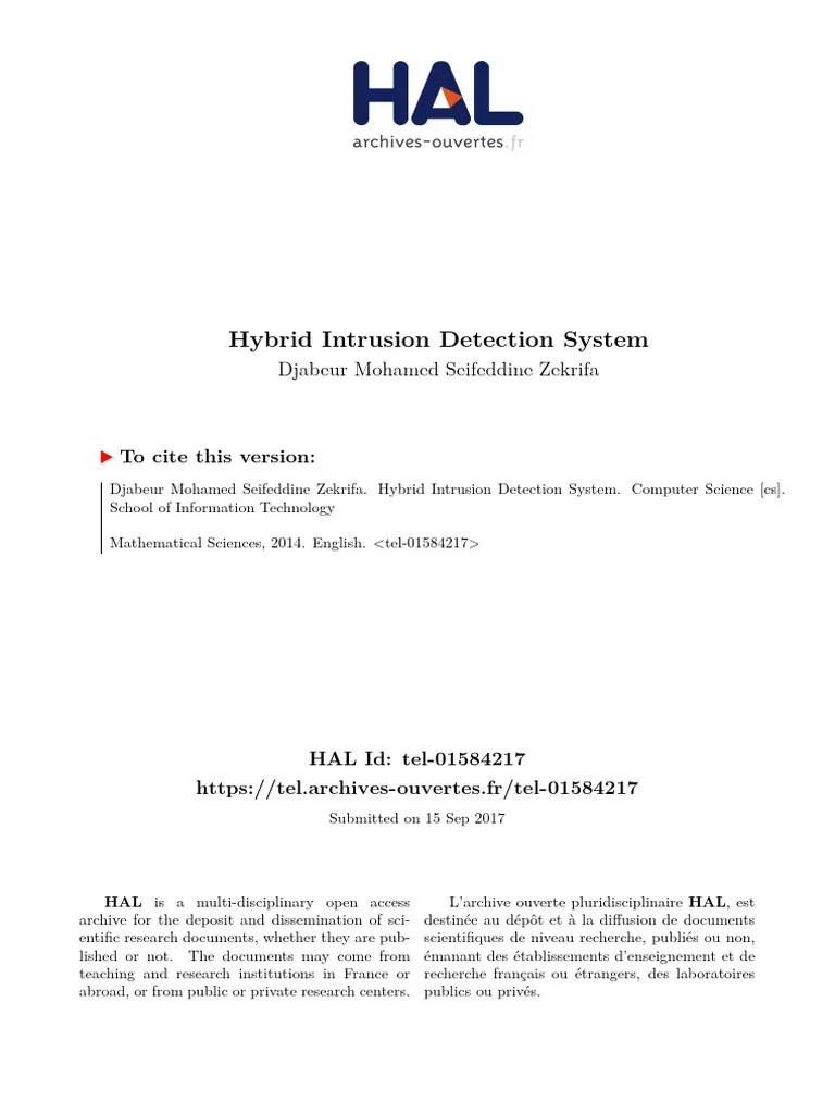 Hybrid Intrusion Detection System | PDF | Bayesian Network | Support ...