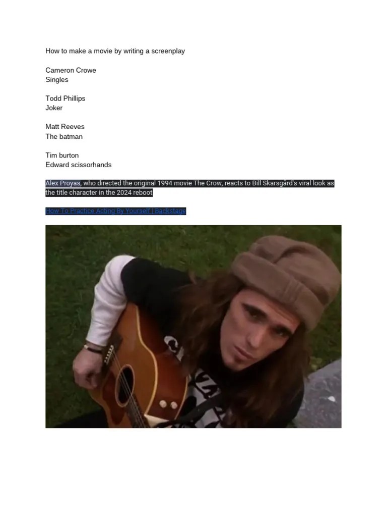 How To Make A Movie By Writing A Screenplay | PDF