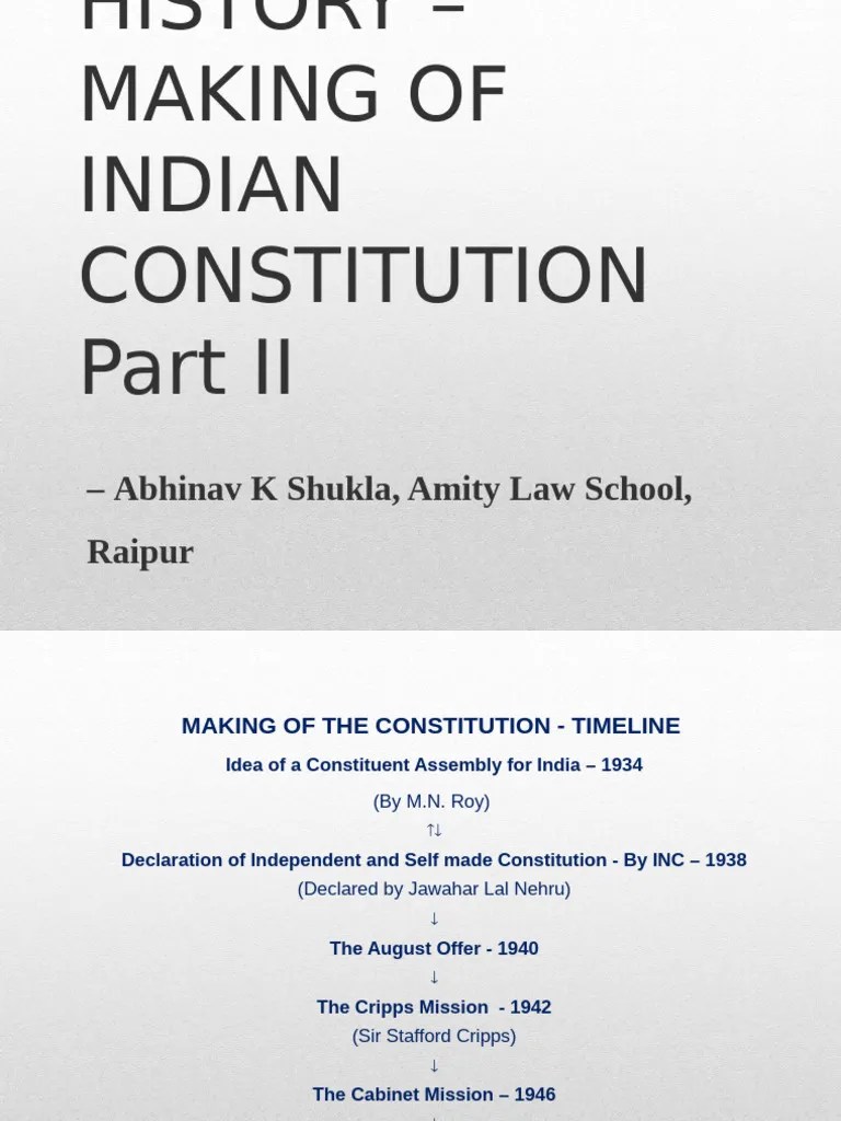 Constitutional History 2 – Making Of Indian Constitution II | PDF | Political Charters ...