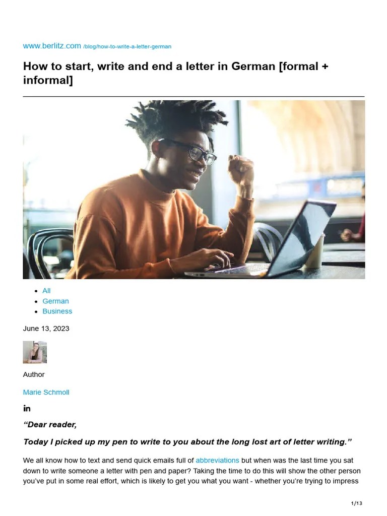 Berlitz.com-How To Start Write And End A Letter In German Formal ...