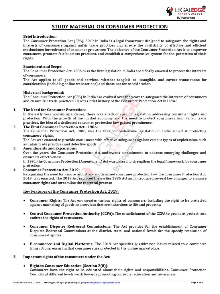 CONSUMER PROTECTION Act | PDF | Consumer Protection | Insurance