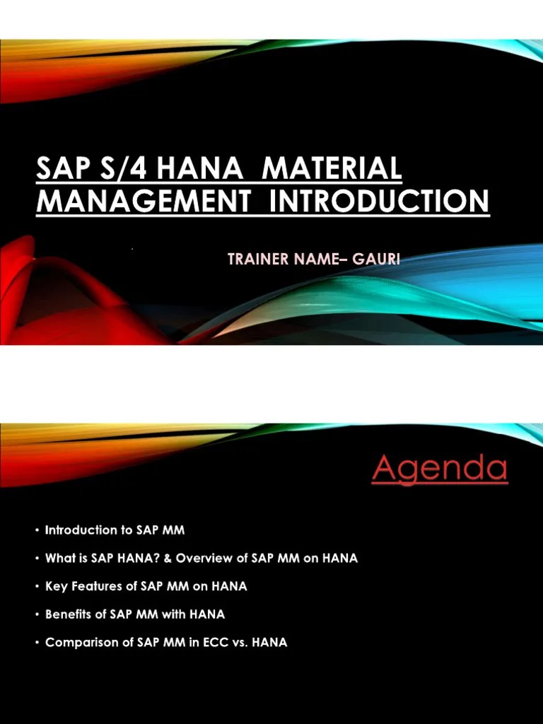 SAP MM HANA ONLINE BATCH Pdf 1 | PDF