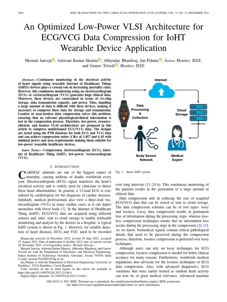 An Optimized Low-Power VLSI Architecture For ECG VCG Data Compression ...