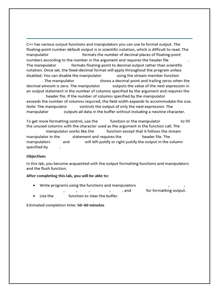 Lab 3 2 Examining And Formatting Output | PDF | Parameter (Computer ...
