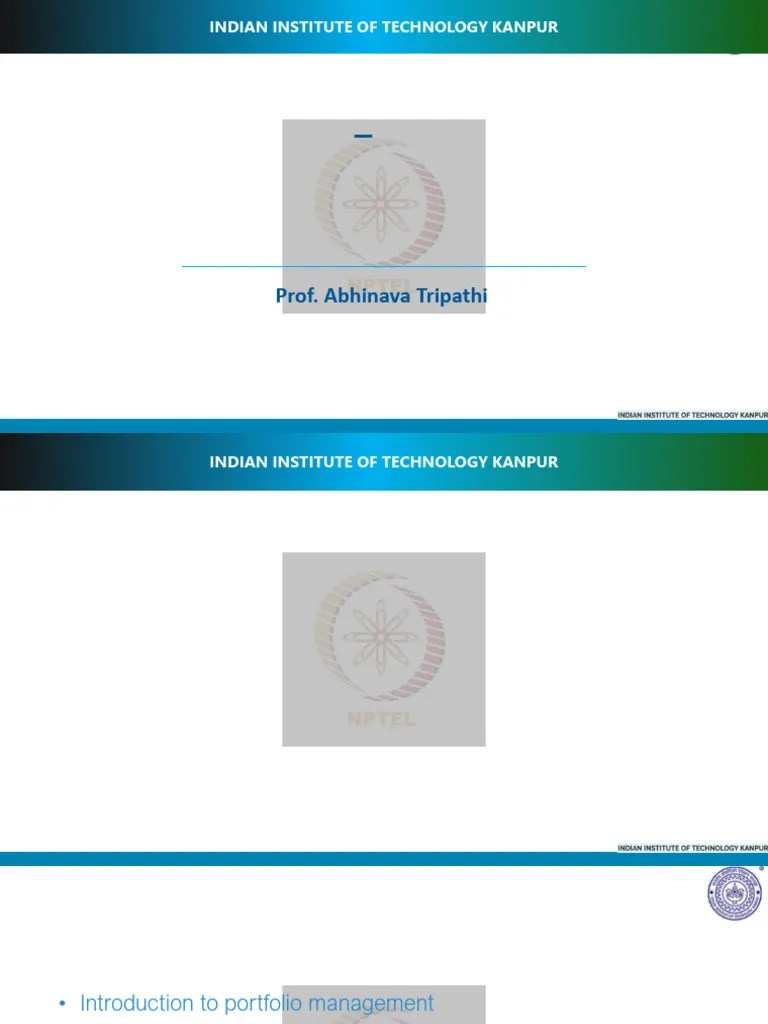 Week 4 Notes_NPTEL_ALGO | PDF | Investment Management | Investing