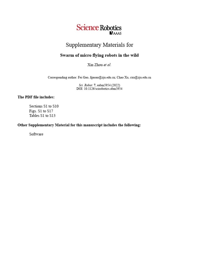 Swarm Of Micro Flying Robots In The Wild | PDF | Computer Network | Wireless Ad Hoc Network