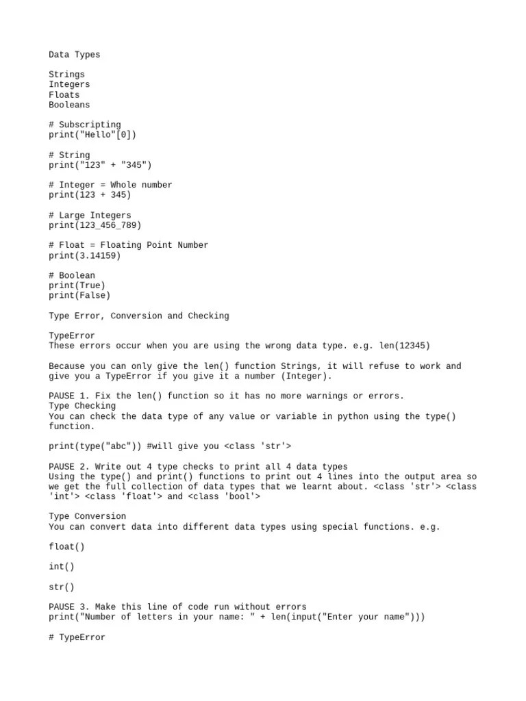 Data Types | PDF | Data Type | Boolean Data Type
