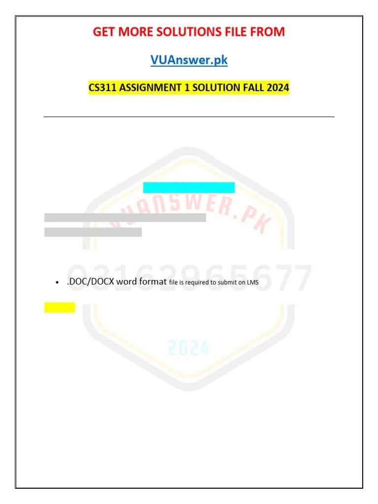CS311 Assignment 1 Solution Fall 2024 | PDF | Pakistan