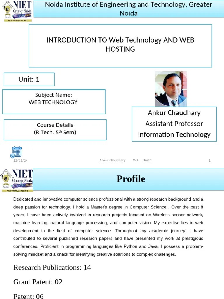 WT Unit 1 | PDF | World Wide Web | Internet & Web
