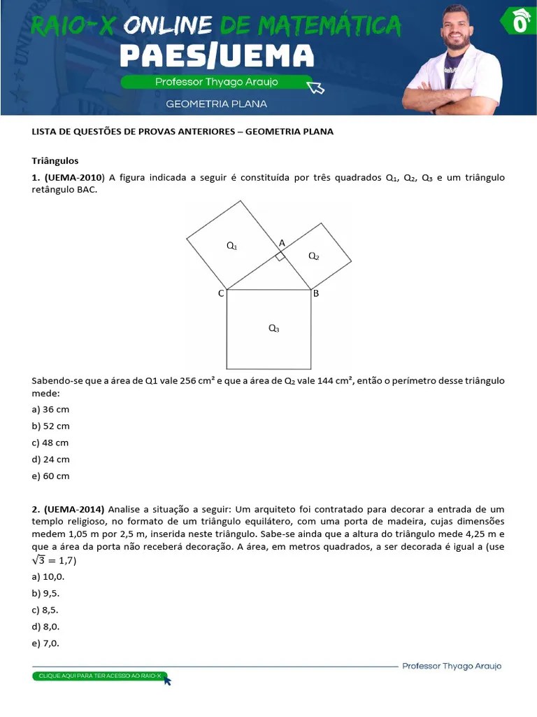 08+-+Geometria+Plana | PDF | Triângulo | Geometria Euclidiana
