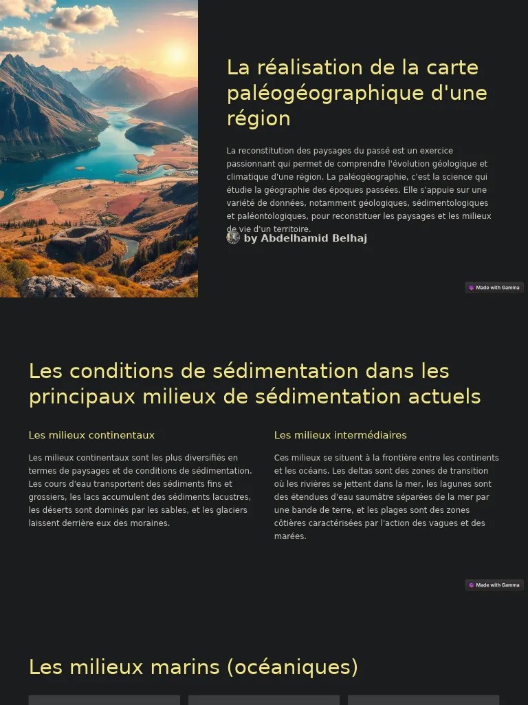 La-realisation-de-la-carte-paleogeographique-dune-region | PDF ...