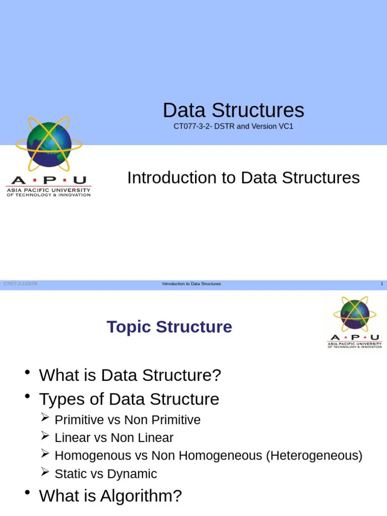 01-Introduction To Data Structure | PDF | Time Complexity | Data Type
