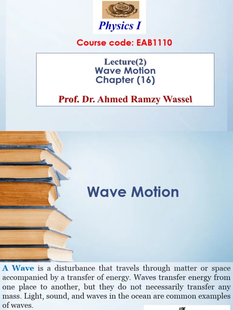 Lecture 2 Wave Motion | PDF | Waves | Wavelength