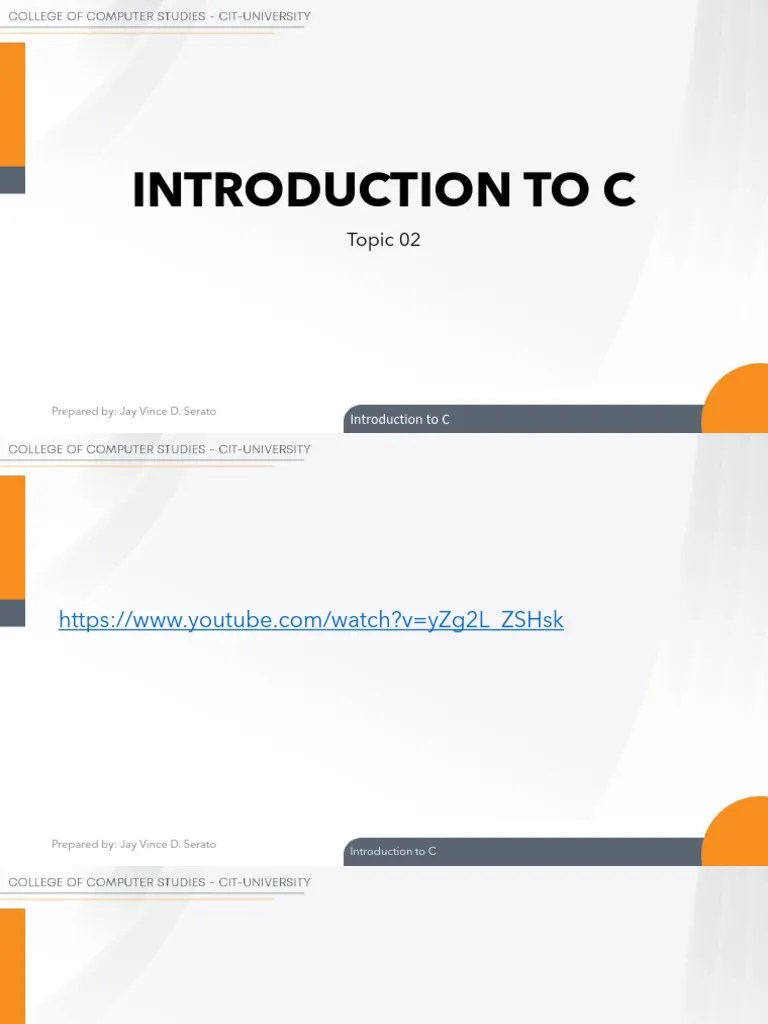 02-Introduction-to-C | PDF | Integer (Computer Science) | Data Type