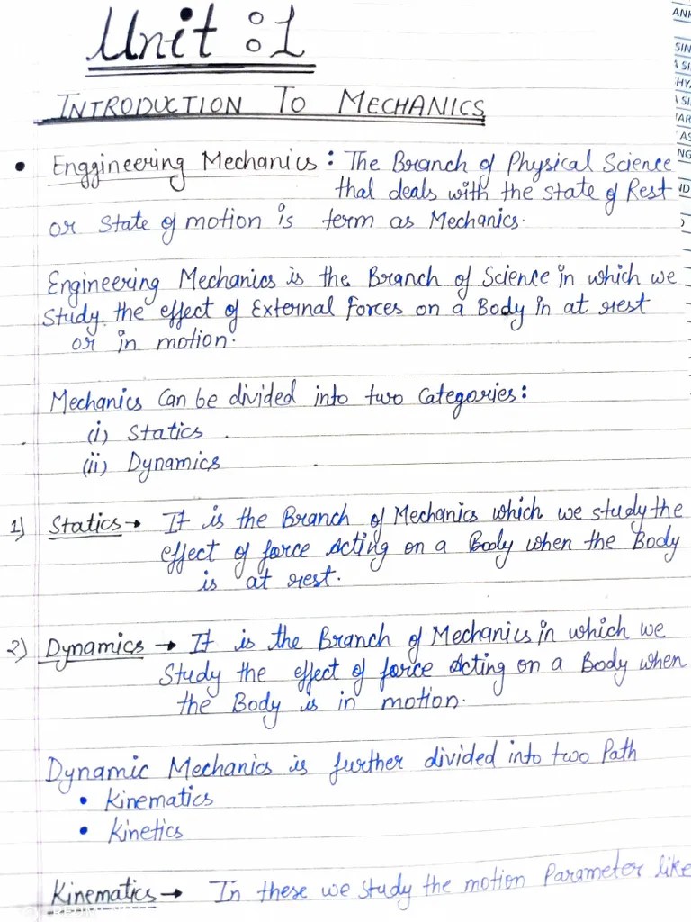 Unit 1A - FME (BME-101) | PDF
