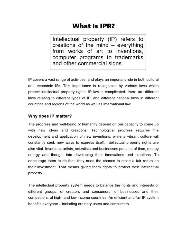 Introduction Of Ipr Pdf Intellectual Property Copyright - Best Landscape Designs in HD