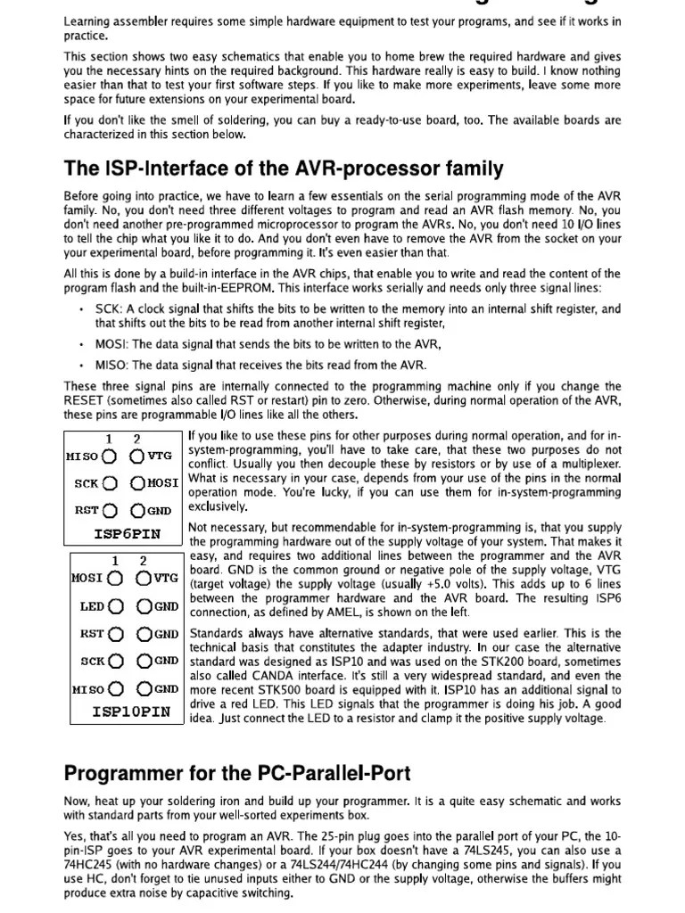 Beginners Introduction To The Assembly Language Of ATMEL AVR Microprocessors - Hardware For AVR ...
