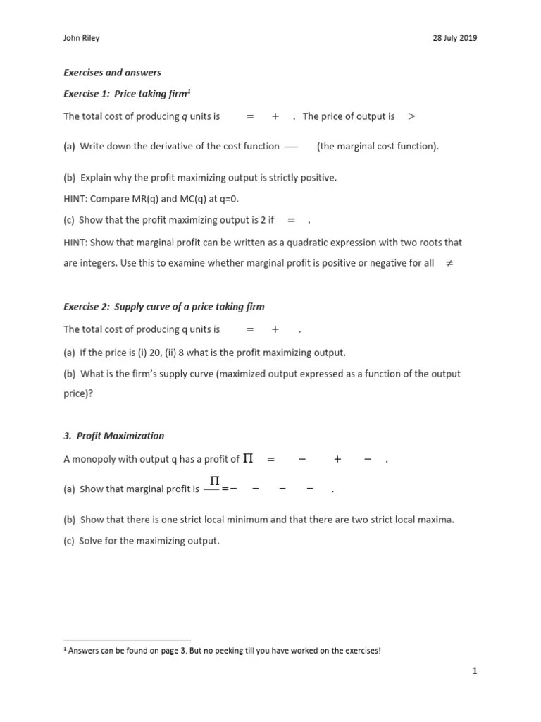 01_c_Module1-Exercises | PDF | Profit (Economics) | Business Economics