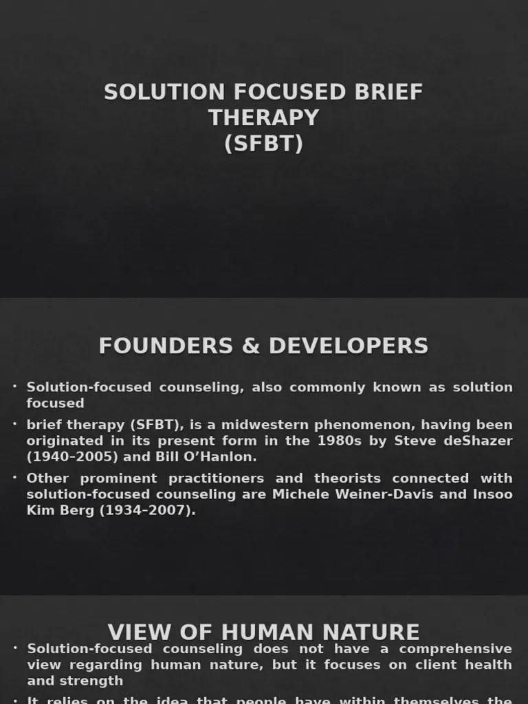 Solution Focused Brief Therapy | PDF | Social Psychology ...