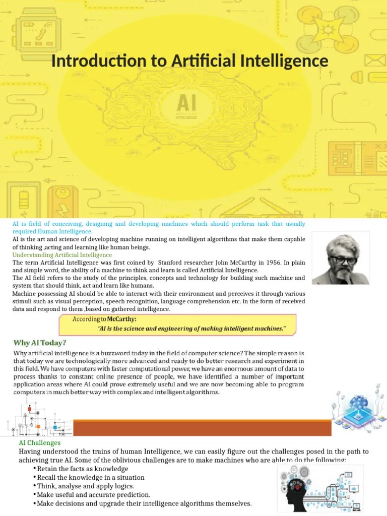 INTRODUCTION TO AI | PDF | Artificial Intelligence | Intelligence (AI ...