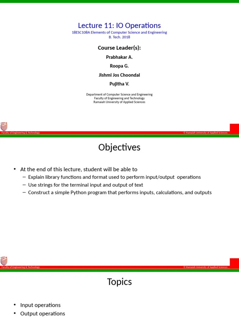11 IO Operations | PDF | Parameter (Computer Programming) | Input/Output